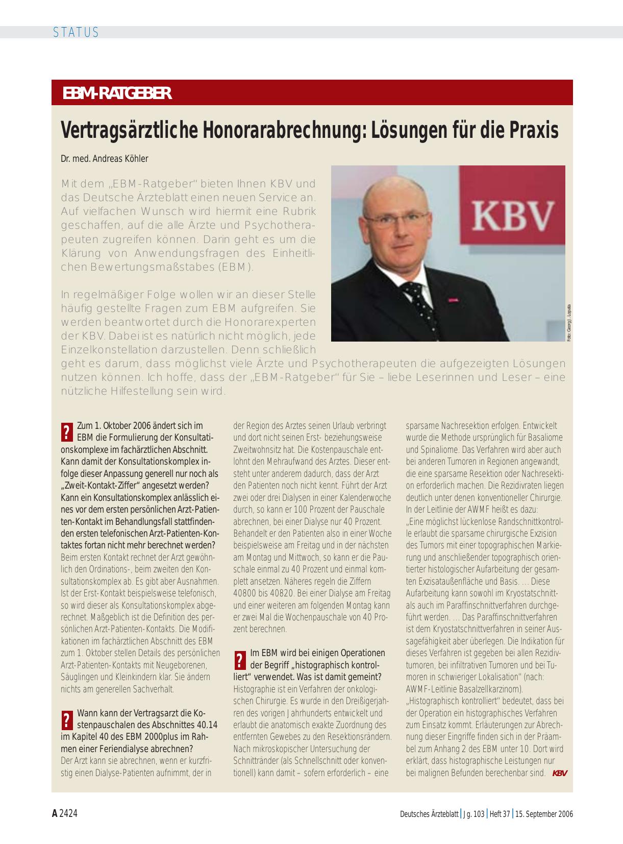 Vorschauseite 1: EBM-Ratgeber: Vertragsärztliche Honorarabrechnung – Lösungen für die Praxis