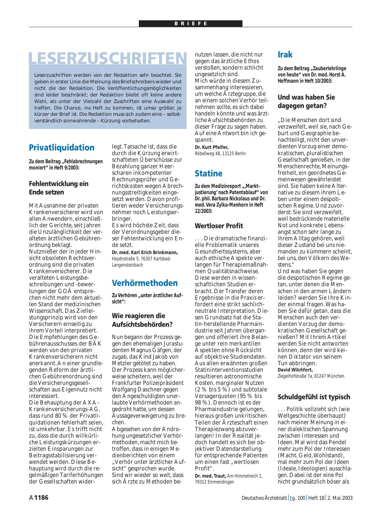 Vorschauseite 1: Privatliquidation: Fehlentwicklung ein Ende setzen