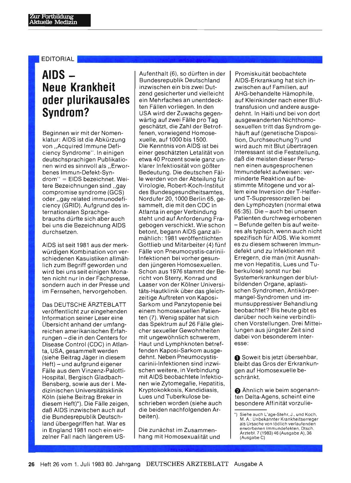 Vorschauseite 1: AIDS Neue Krankheit oder plurikausales Syndrom?
