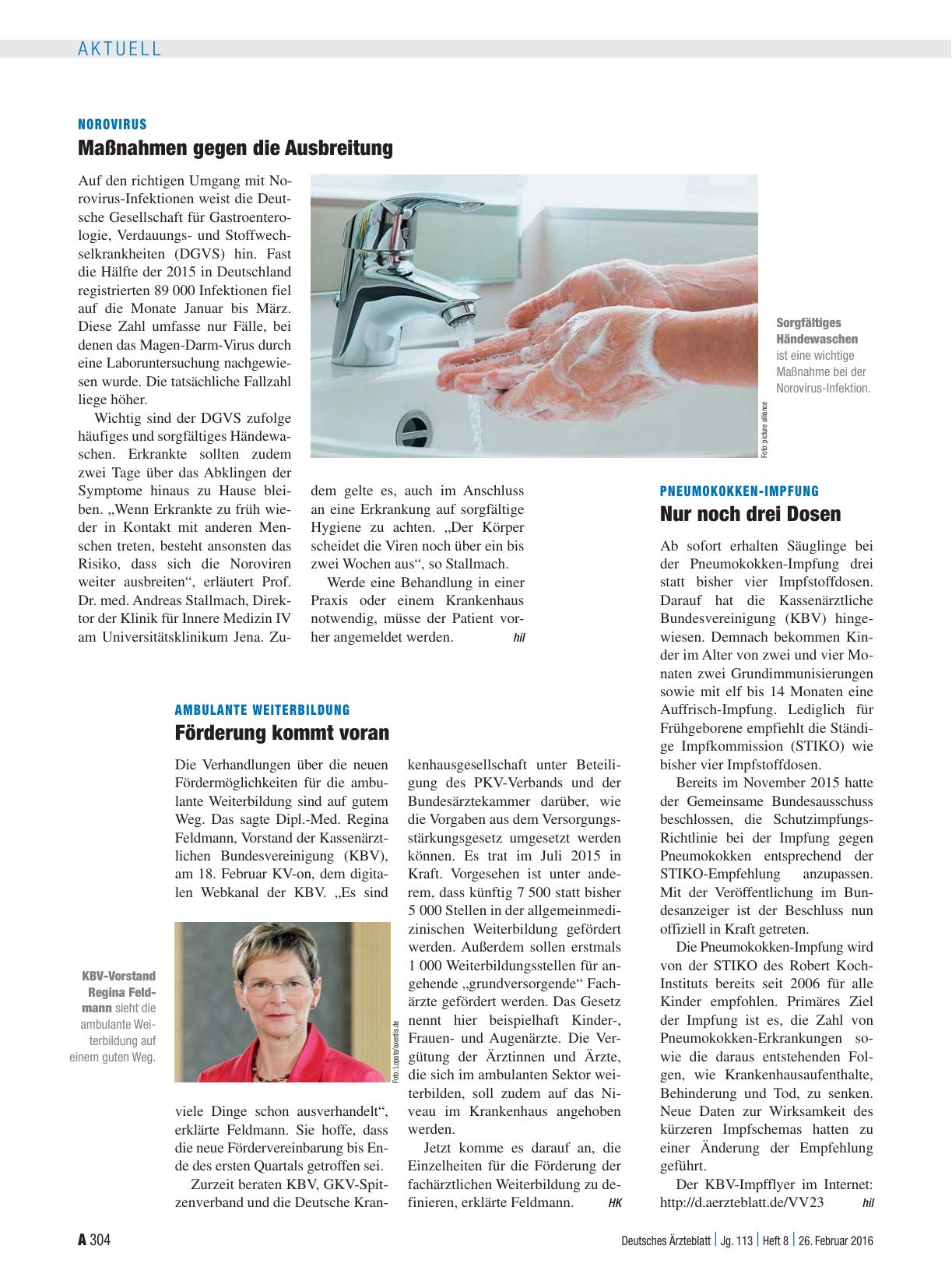 Vorschauseite 1: Norovirus: Maßnahmen gegen die Ausbreitung