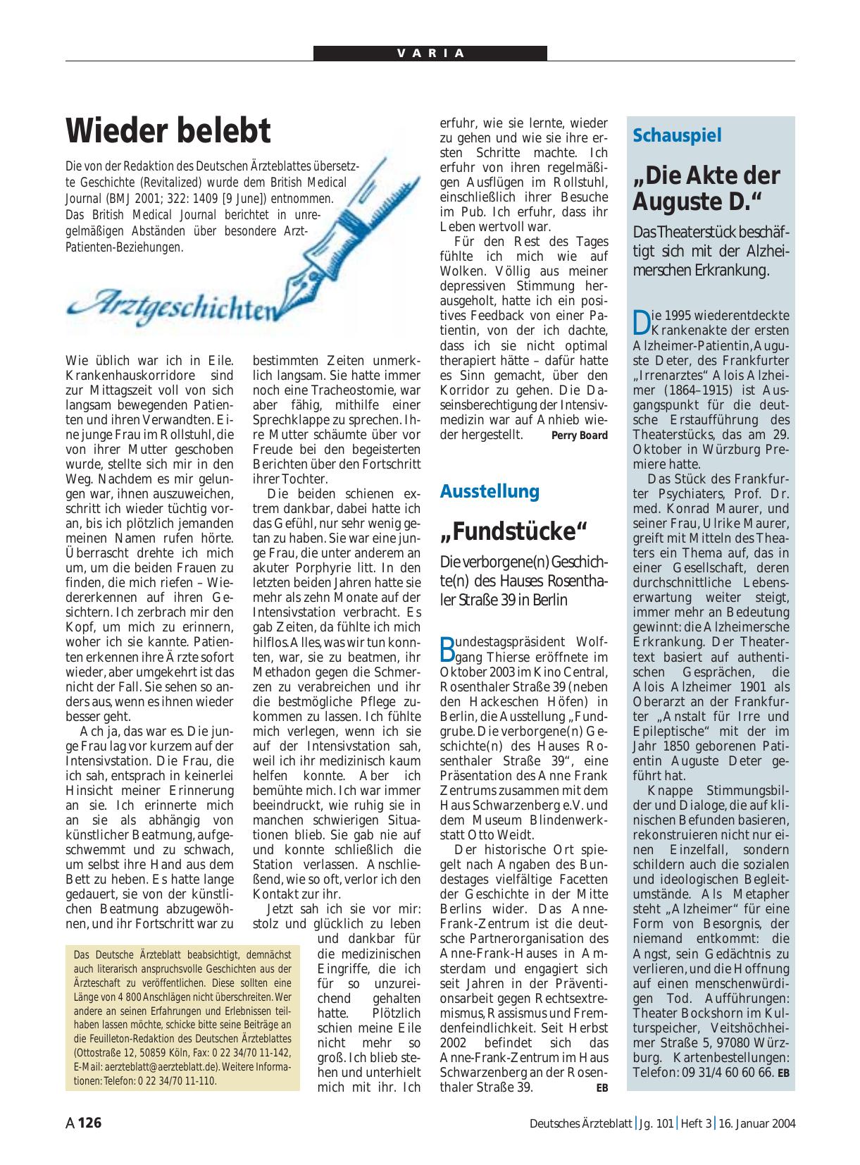 Vorschauseite 1: Schauspiel: „Die Akte der Auguste D. “