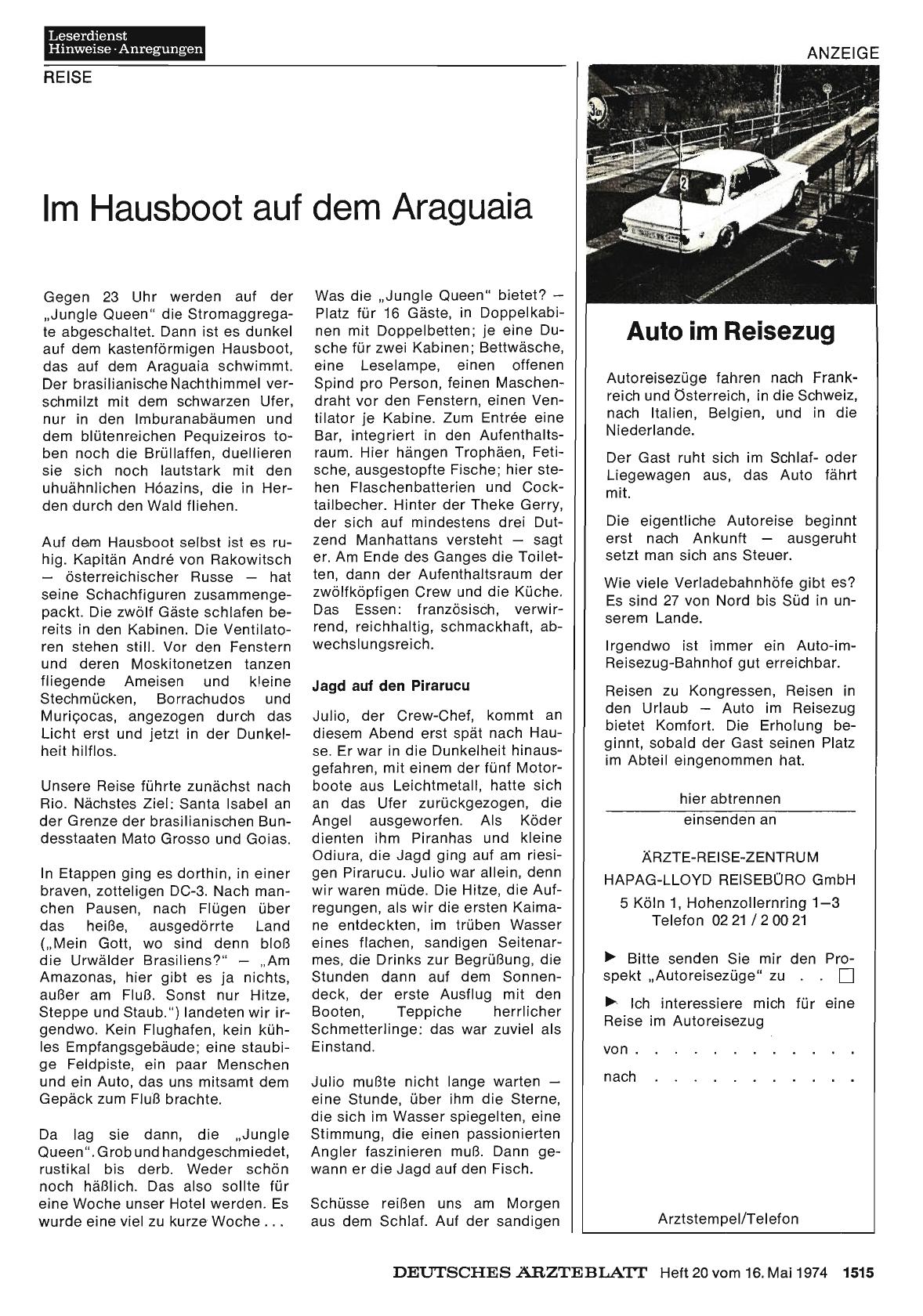 Vorschauseite 1: Im Hausboot auf dem Araguaia