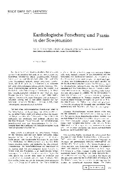 Vorschauseite 1: Kardiologische Forschung, und Praxis in der Sowjetunion