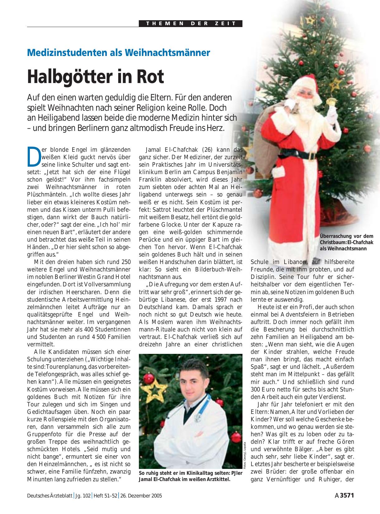 Vorschauseite 1: Medizinstudenten als Weihnachtsmänner: Halbgötter in Rot