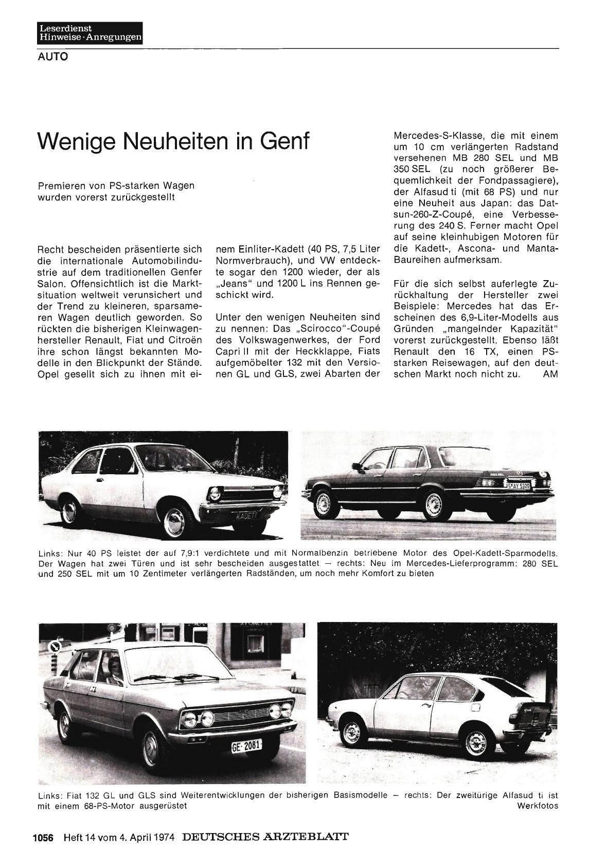 Vorschauseite 1: Wenige Neuheiten in Genf