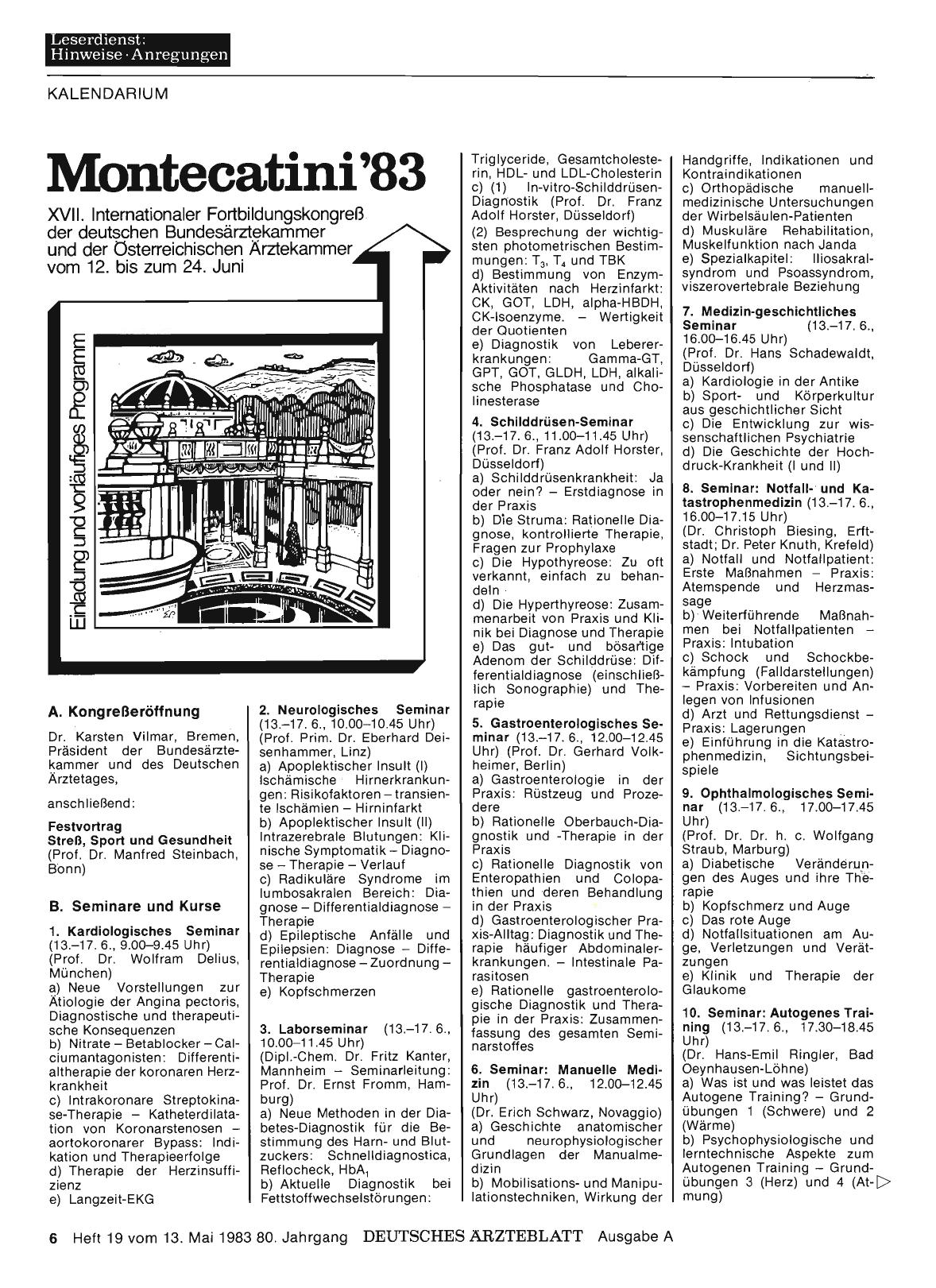 Vorschauseite 1: Montecatini'83