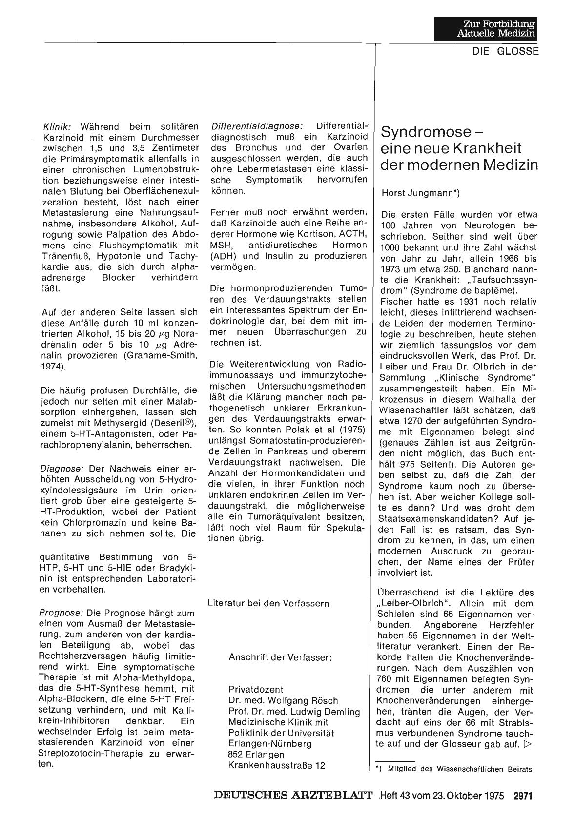 Vorschauseite 1: Syndromose — eine neue Krankheit der modernen Medizin