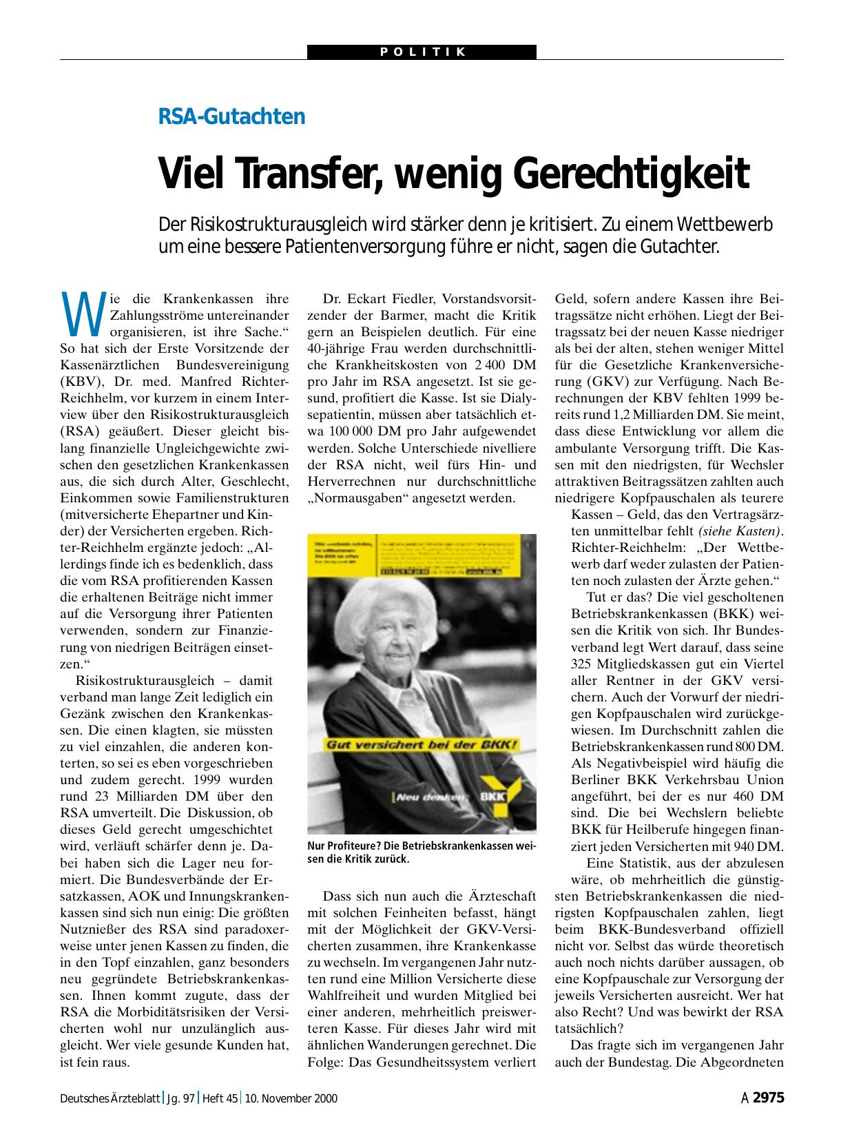 Vorschauseite 1: RSA-Gutachten: Viel Transfer, wenig Gerechtigkeit