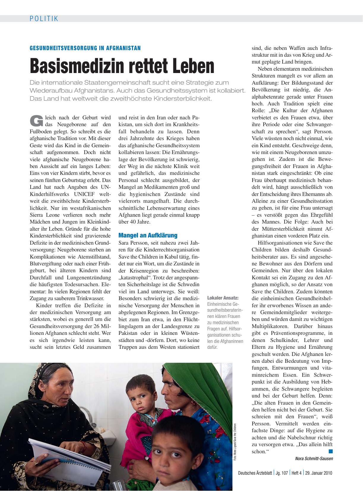 Vorschauseite 1: Gesundheitsversorgung In Afghanistan: Basismedizin rettet Leben