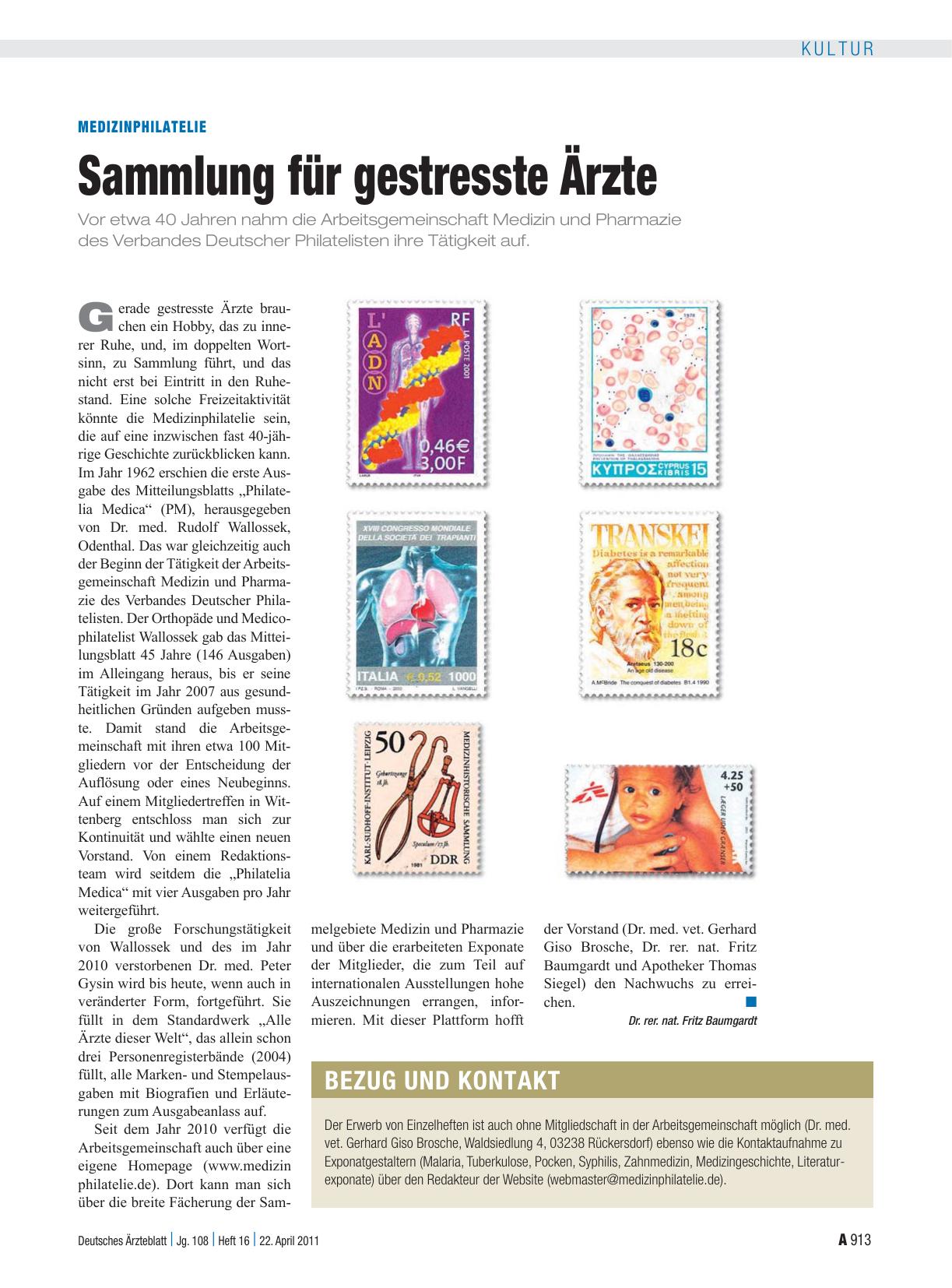 Vorschauseite 1: Medizinphilatelie: Sammlung für gestresste Ärzte