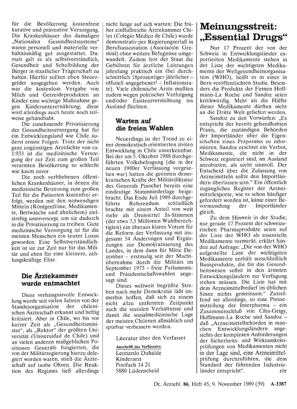 Vorschauseite 1: Meinungsstreit: „Essential Drugs“