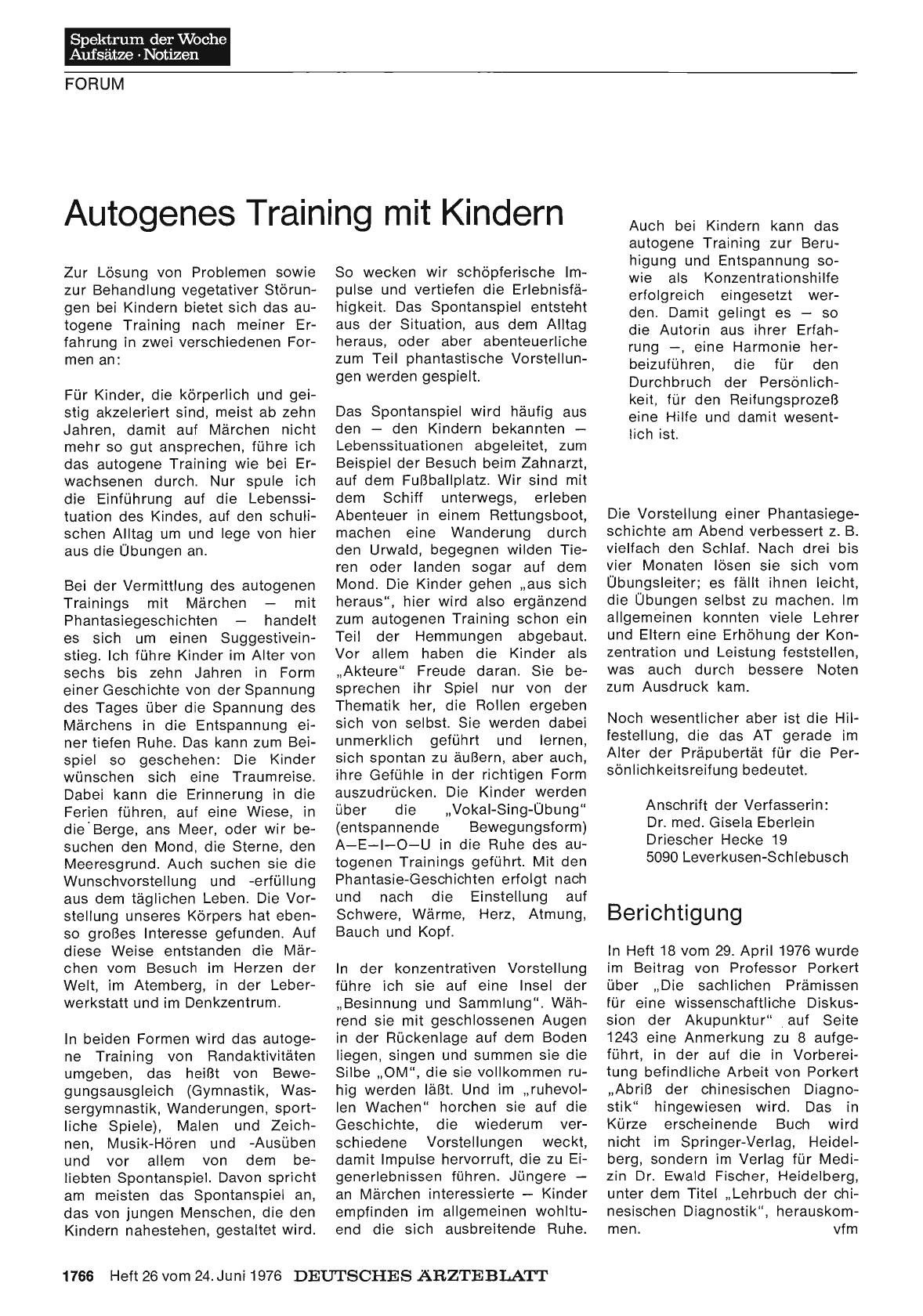 Vorschauseite 1: Autogenes Training mit Kindern