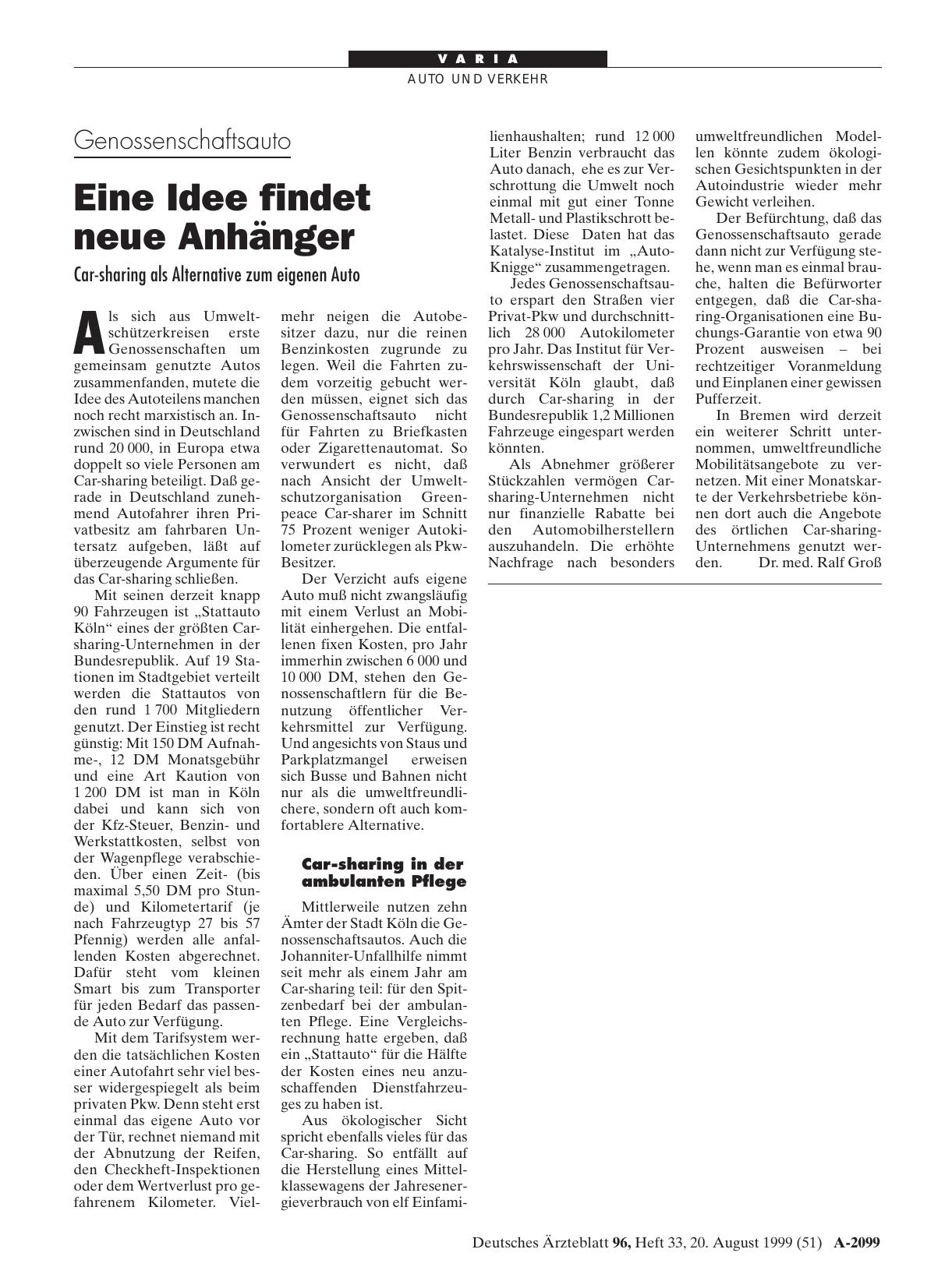 Vorschauseite 1: Genossenschaftsauto: Eine Idee findet neue Anhänger