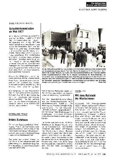 Vorschauseite 1: Baden-Württemberg: Gutachterkommission ab Mai 1977