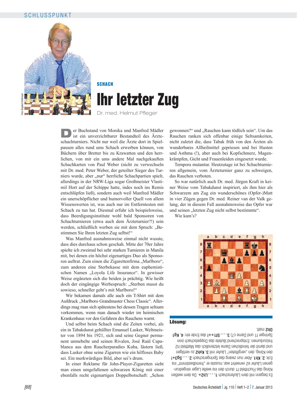 Vorschauseite 1: Schach: Ihr letzter Zug