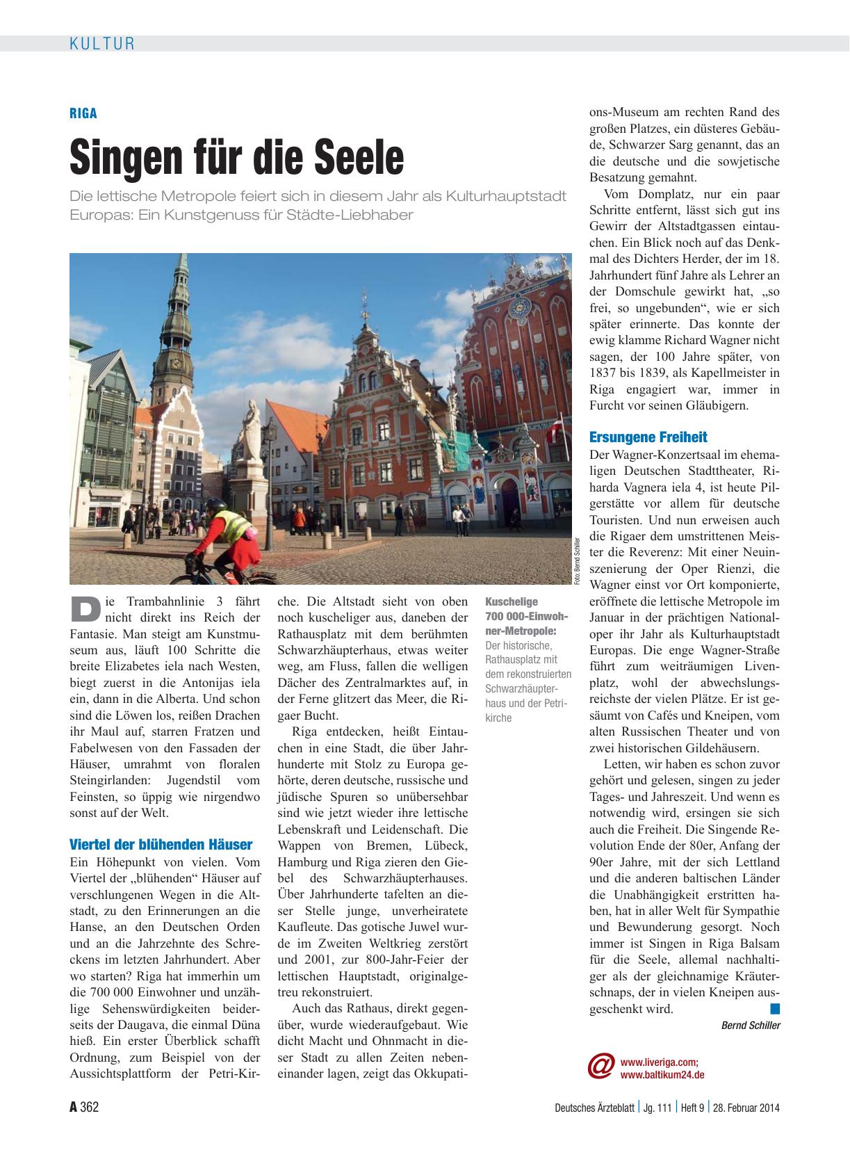 Vorschauseite 1: Riga: Singen für die Seele