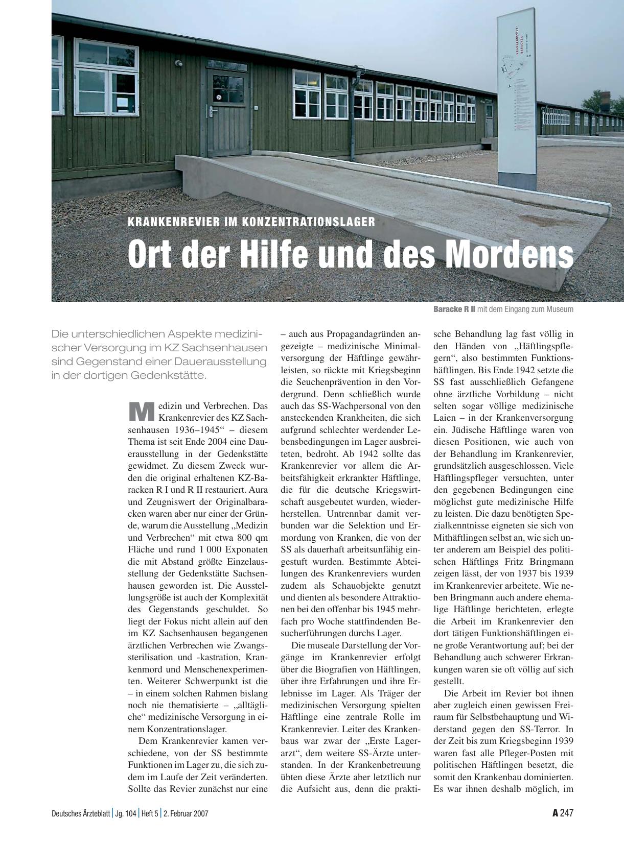 Vorschauseite 1: Krankenrevier im Konzentrationslager: Ort der Hilfe und des Mordens