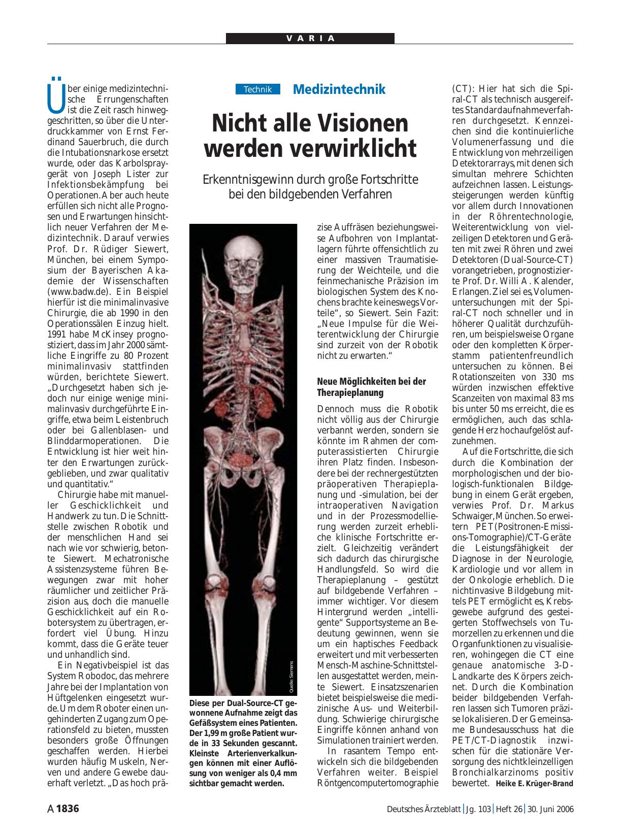 Vorschauseite 1: Medizintechnik: Nicht alle Visionen werden verwirklicht