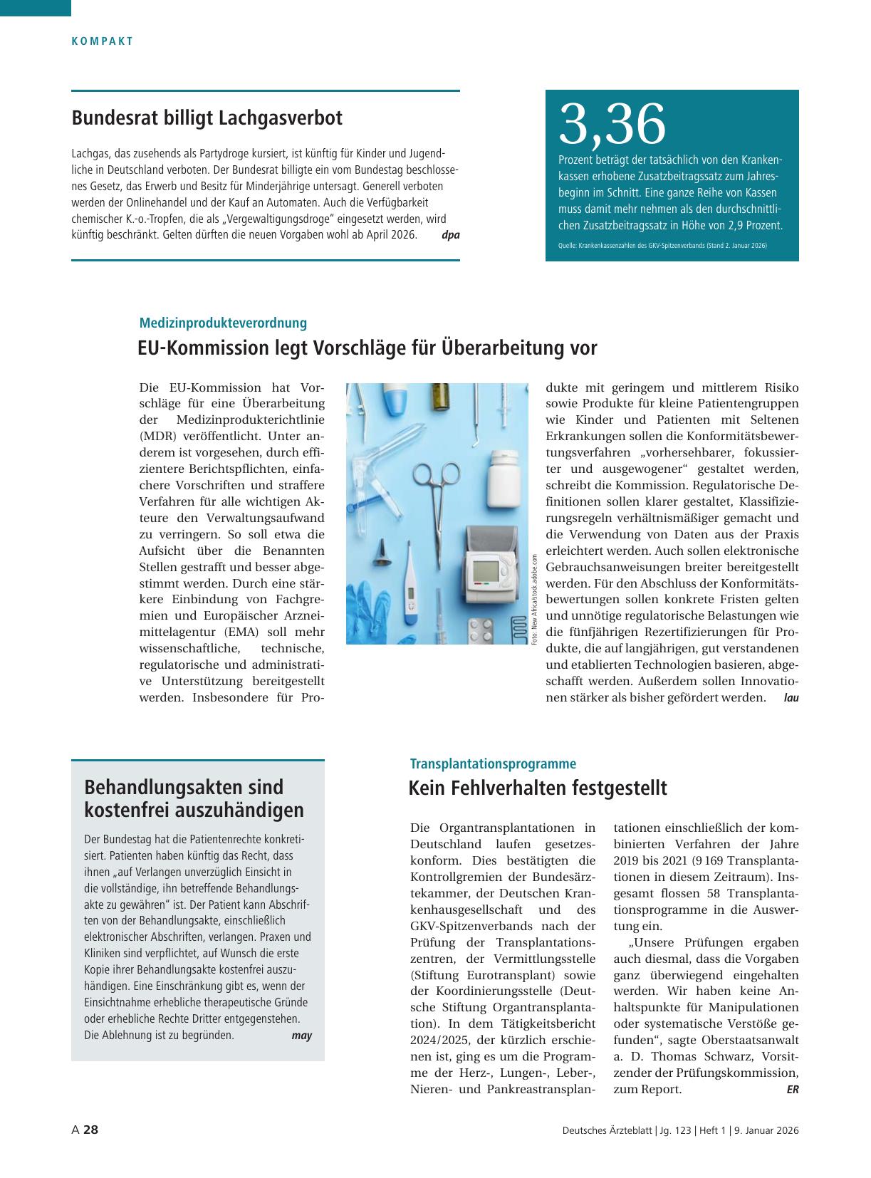 Vorschauseite 1: Behandlungsakten sind kostenfrei auszuhändigen