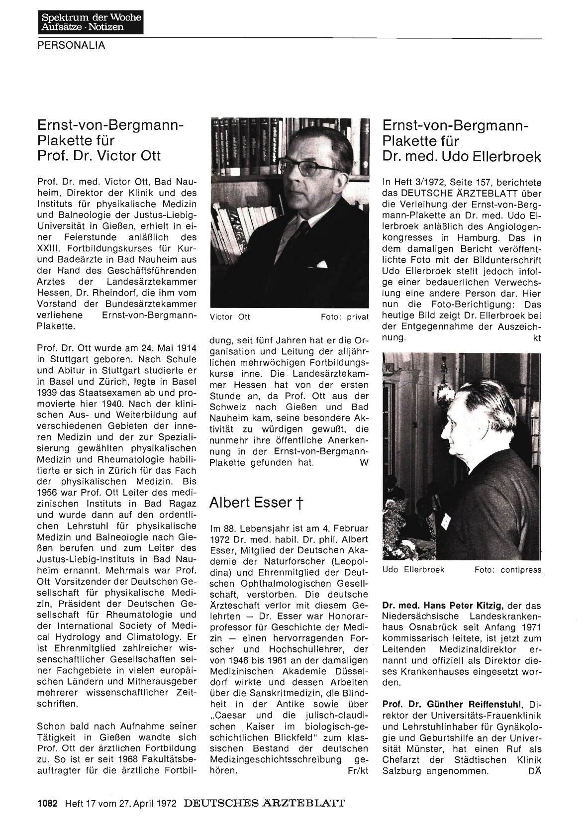 Vorschauseite 1: Albert Esser †