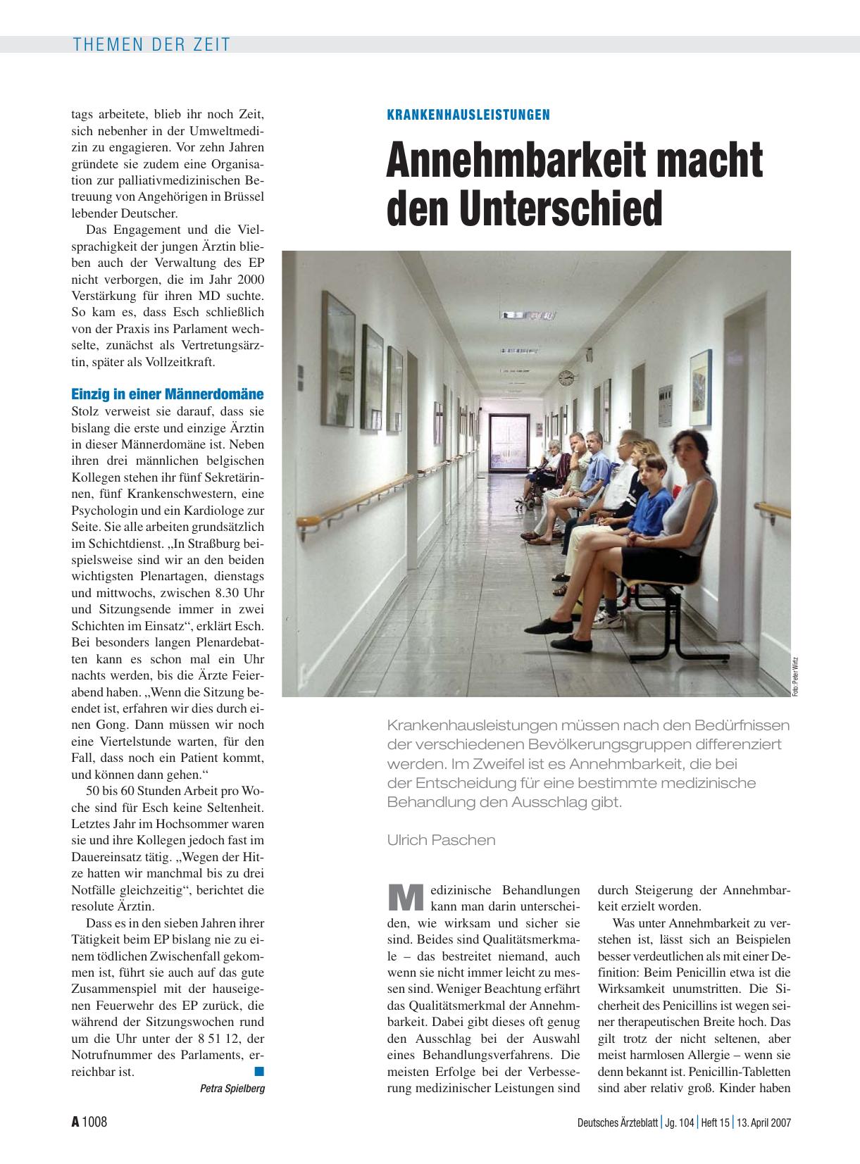 Vorschauseite 1: Krankenhausleistungen: Annehmbarkeit macht den Unterschied