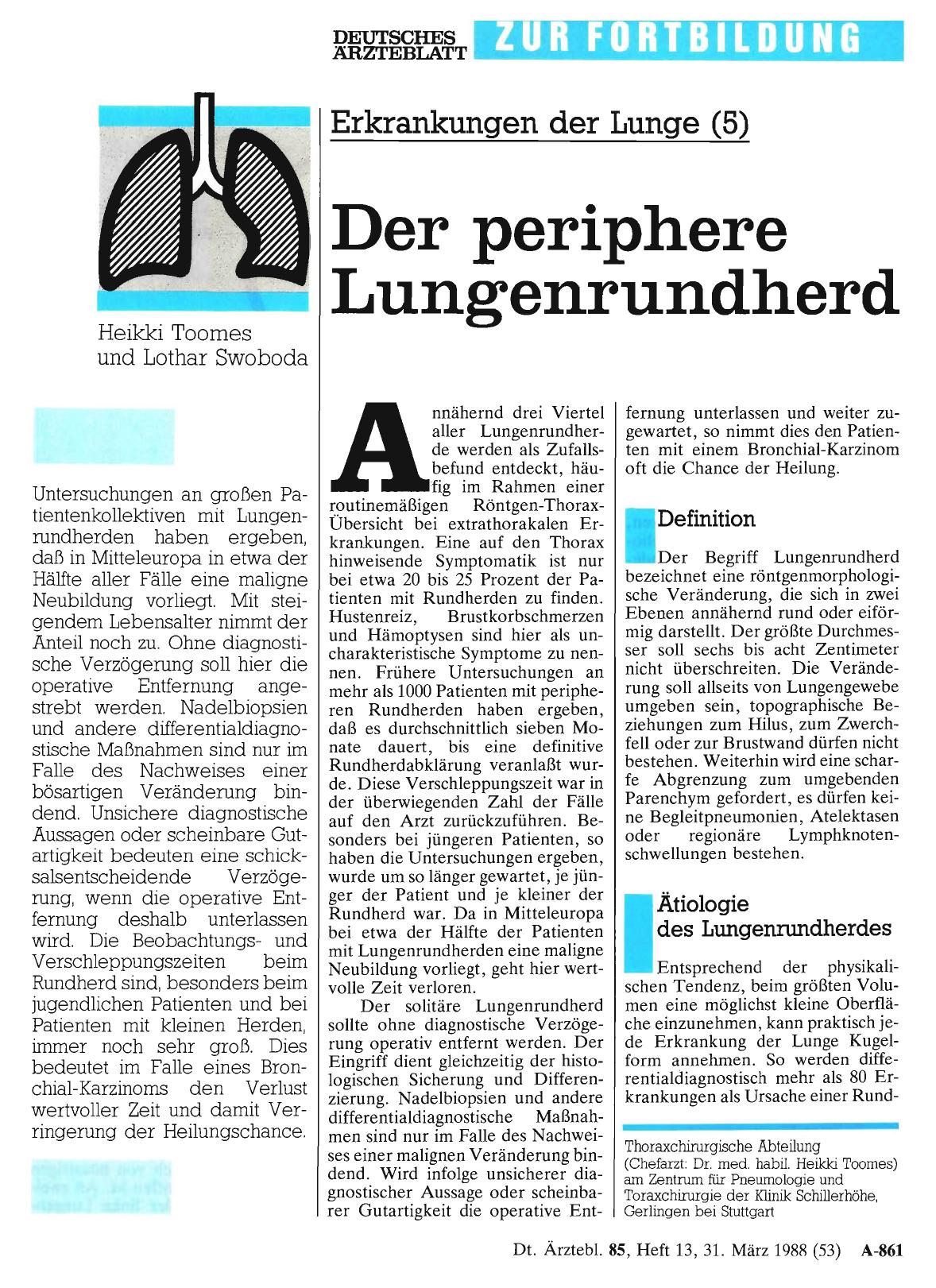 Vorschauseite 1: Der periphere Lungenrundherd