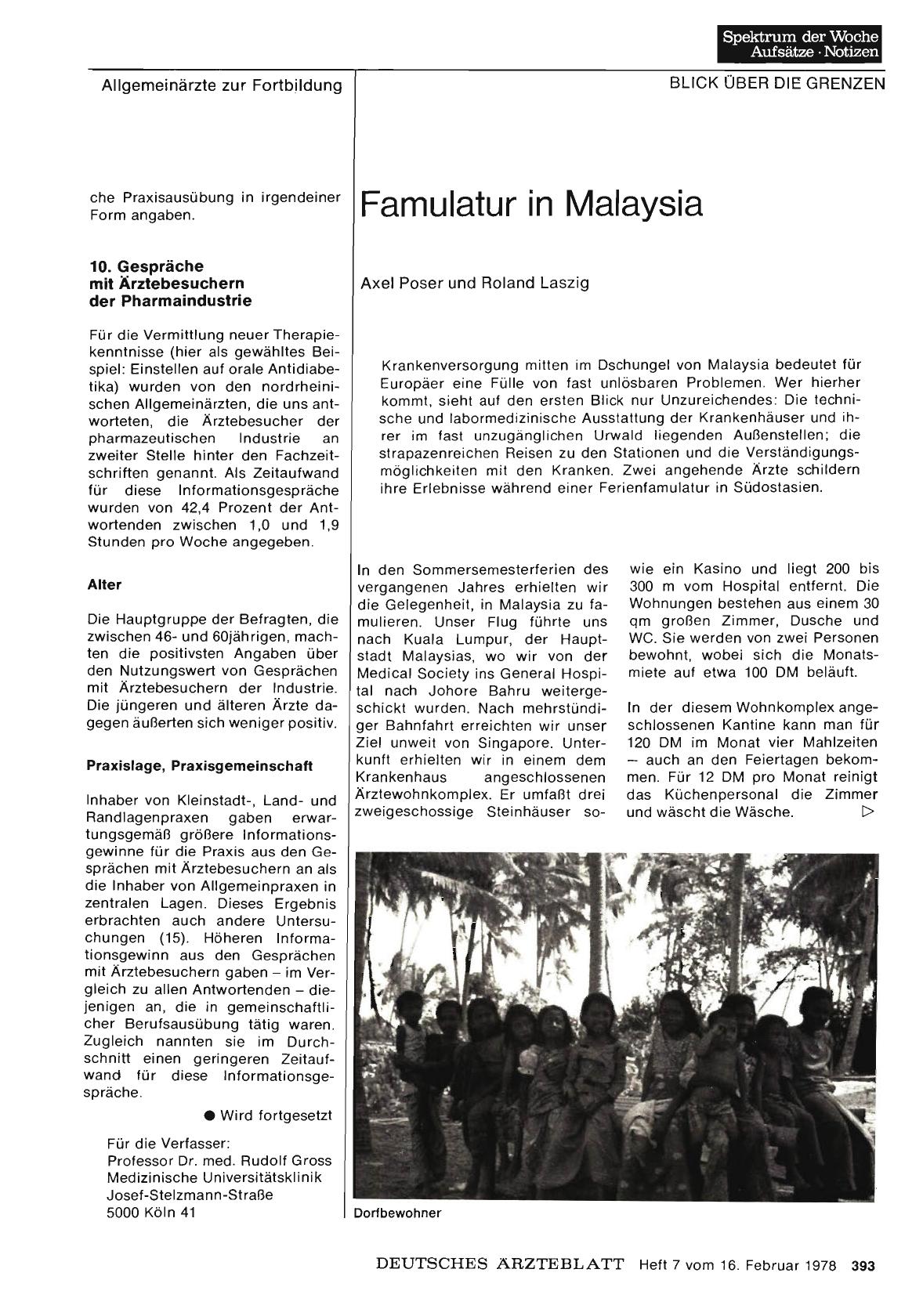 Vorschauseite 1: Famulatur in Malaysia