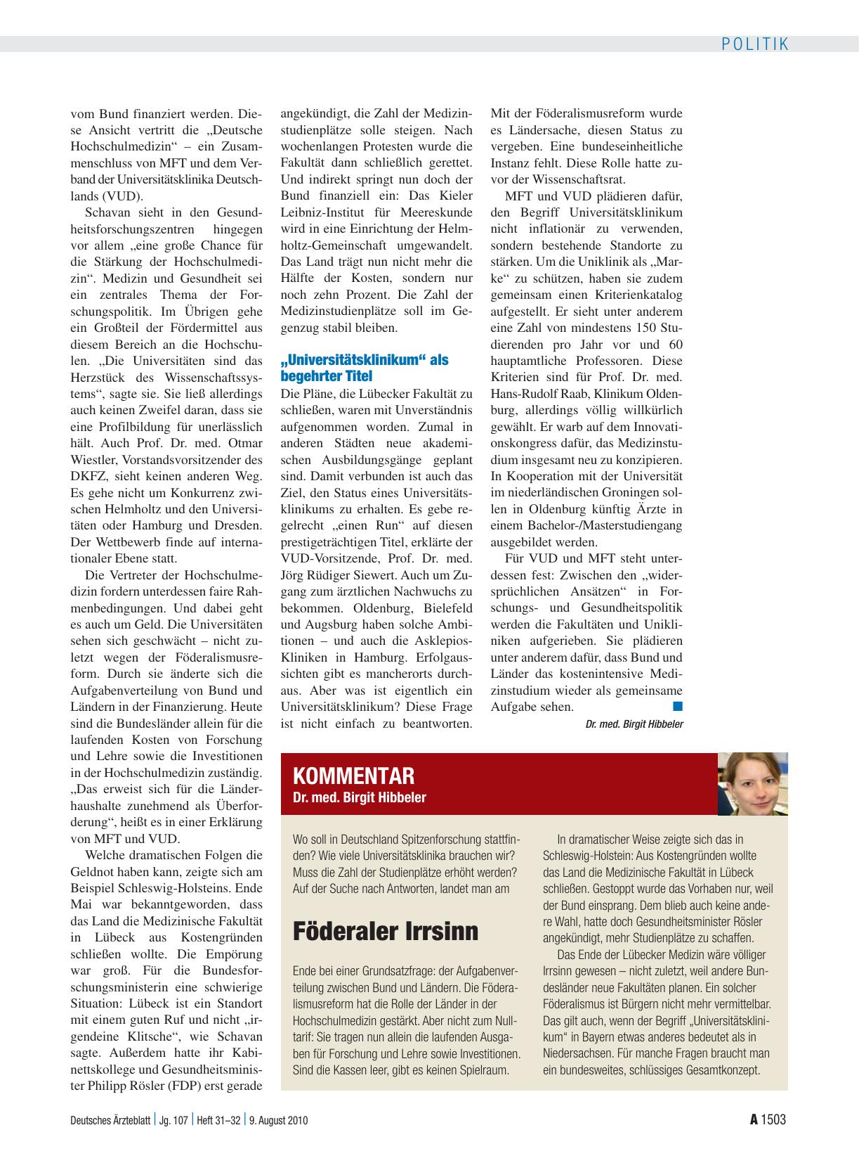 Vorschauseite 1: Föderaler Irrsinn