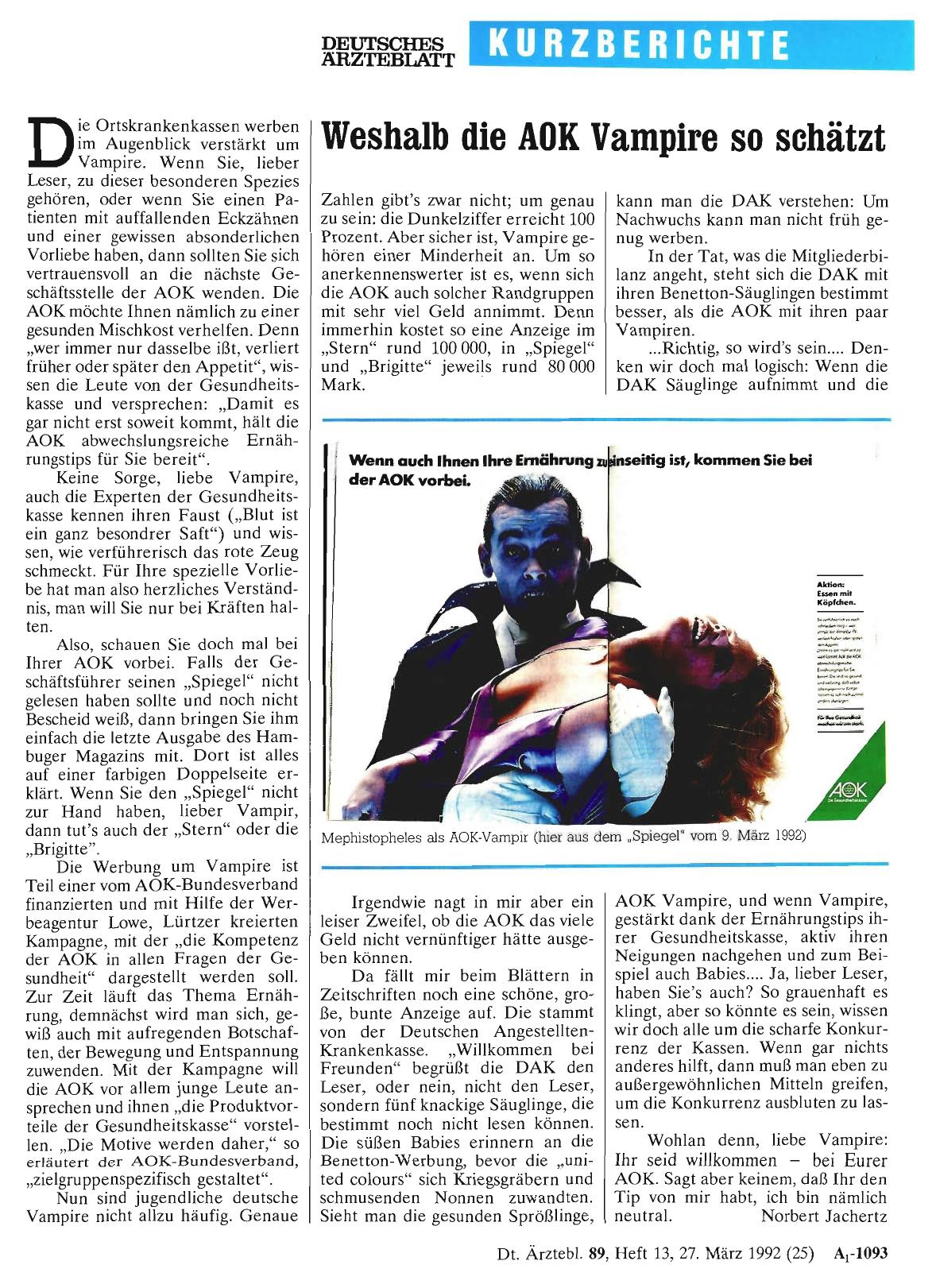 Vorschauseite 1: Weshalb die AOK Vampire so schätzt