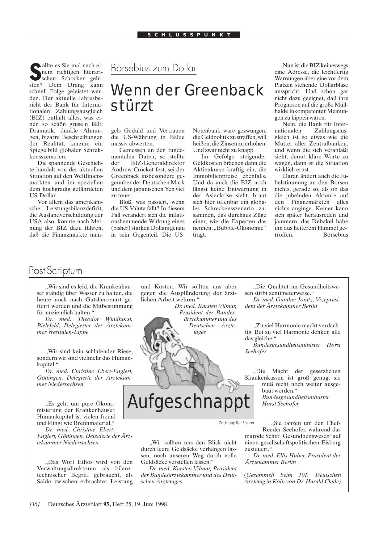 Vorschauseite 1: Börsebius zum Dollar: Wenn der Greenback stürzt
