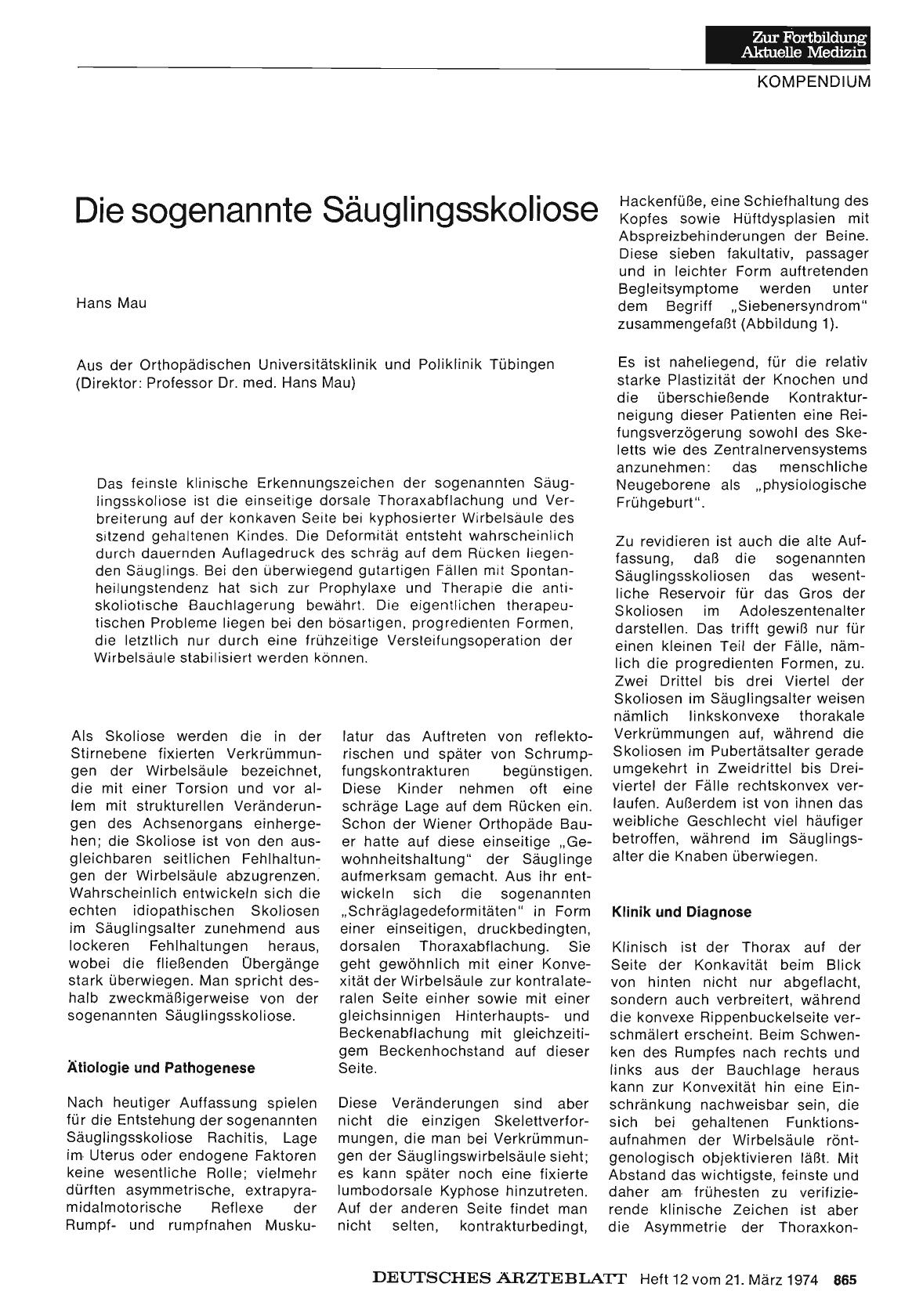 Vorschauseite 1: Die sogenannte Säuglingsskoliose