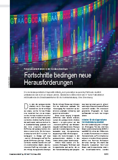 Vorschauseite 1: Personalisierte Medizin in der Gynäko-Onkologie: Fortschritte bedingen neue Herausforderungen