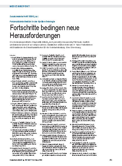 Vorschauseite 5: Personalisierte Medizin in der Gynäko-Onkologie: Fortschritte bedingen neue Herausforderungen
