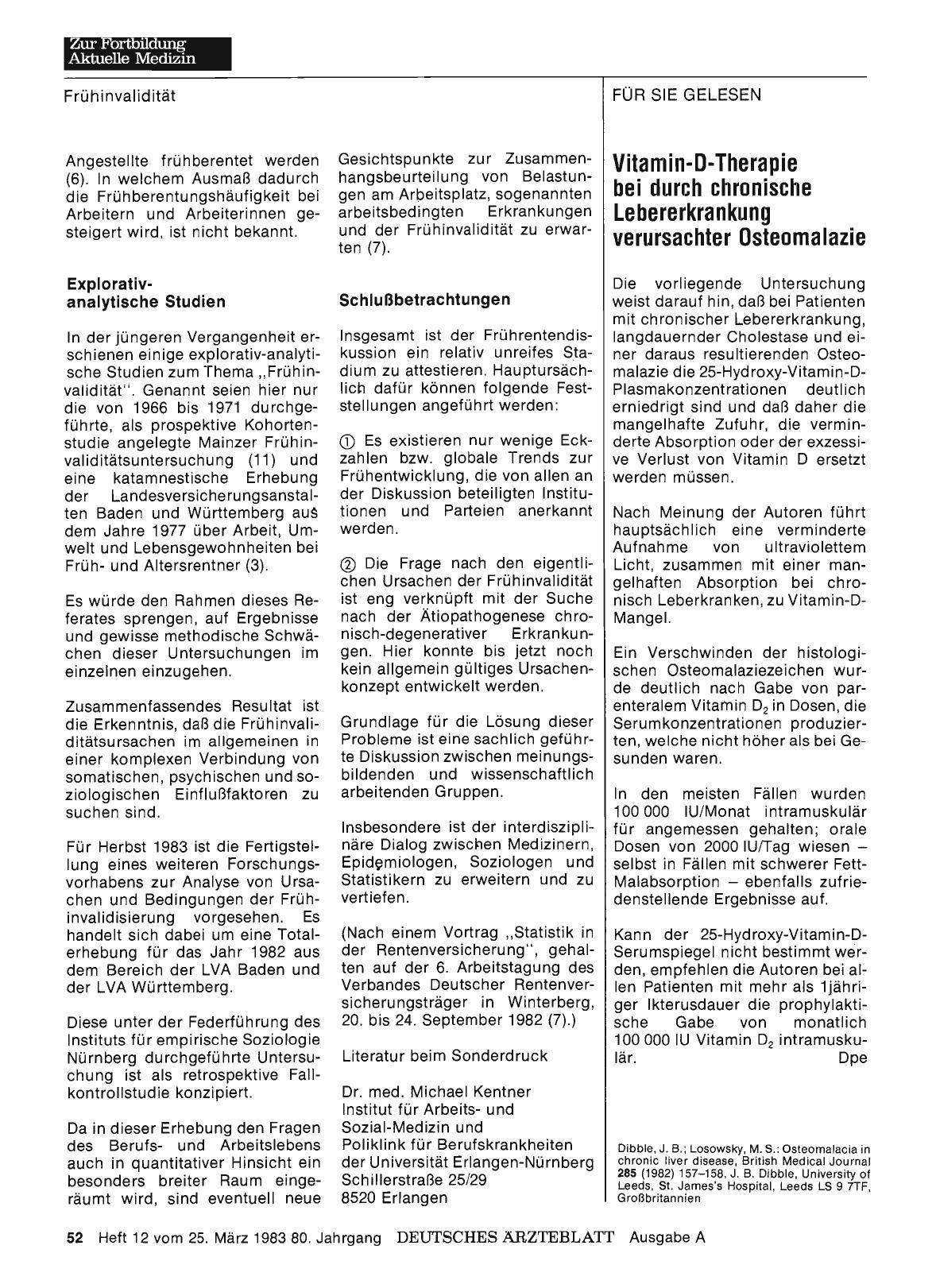 Vorschauseite 1: Vitamin-D-Therapie bei durch chronische Lebererkrankung verursachter Osteomalazie