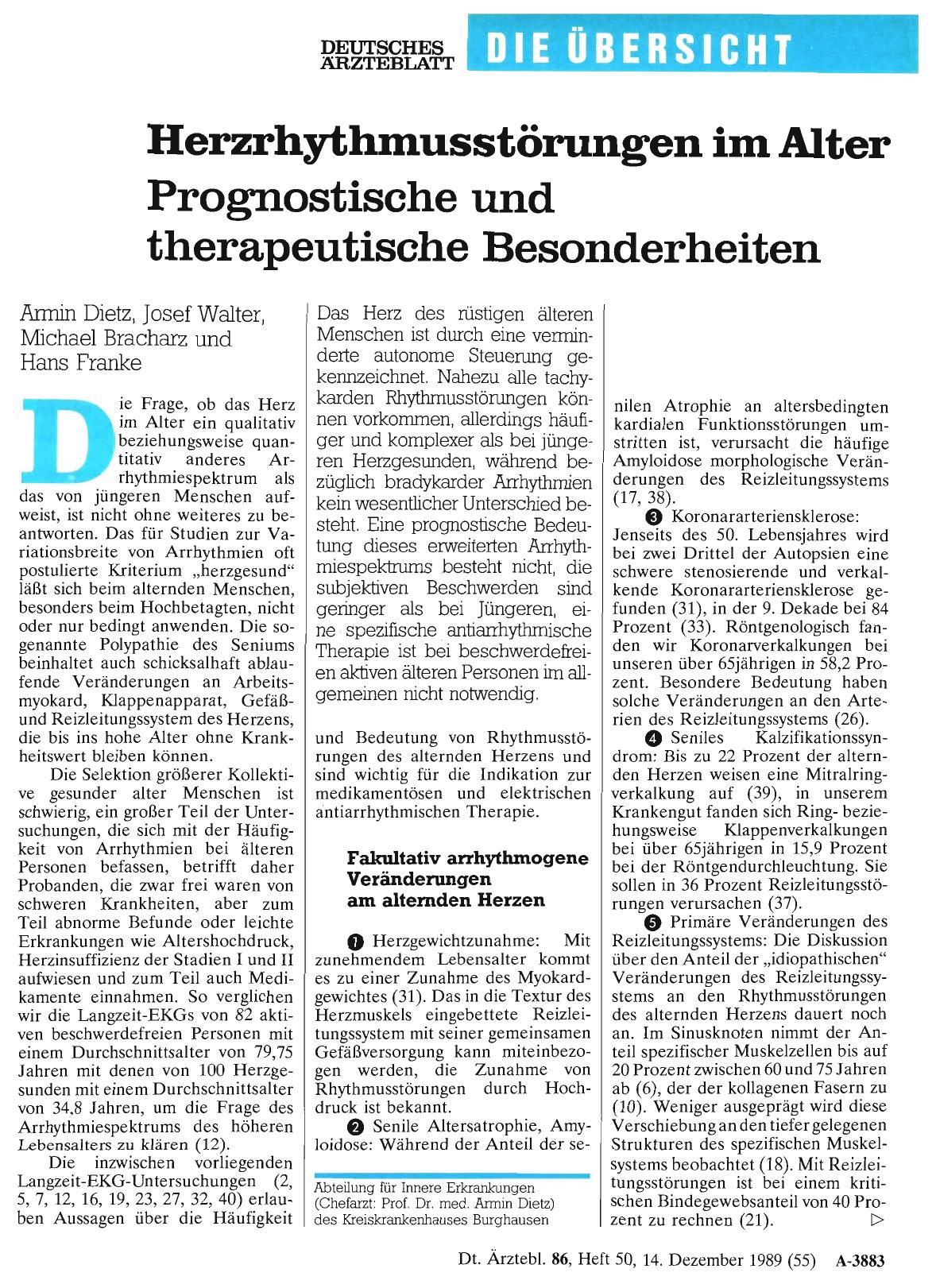 Vorschauseite 1: Herzrhythmusstörungen im Alter: Prognostische und therapeutische Besonderheiten
