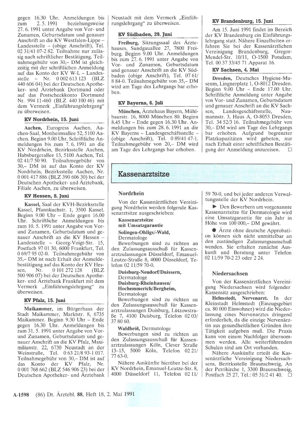 Vorschauseite 1: Kassenarztsitze