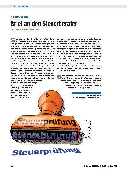 Vorschauseite 1: Von schräg unten: Brief an den Steuerberater