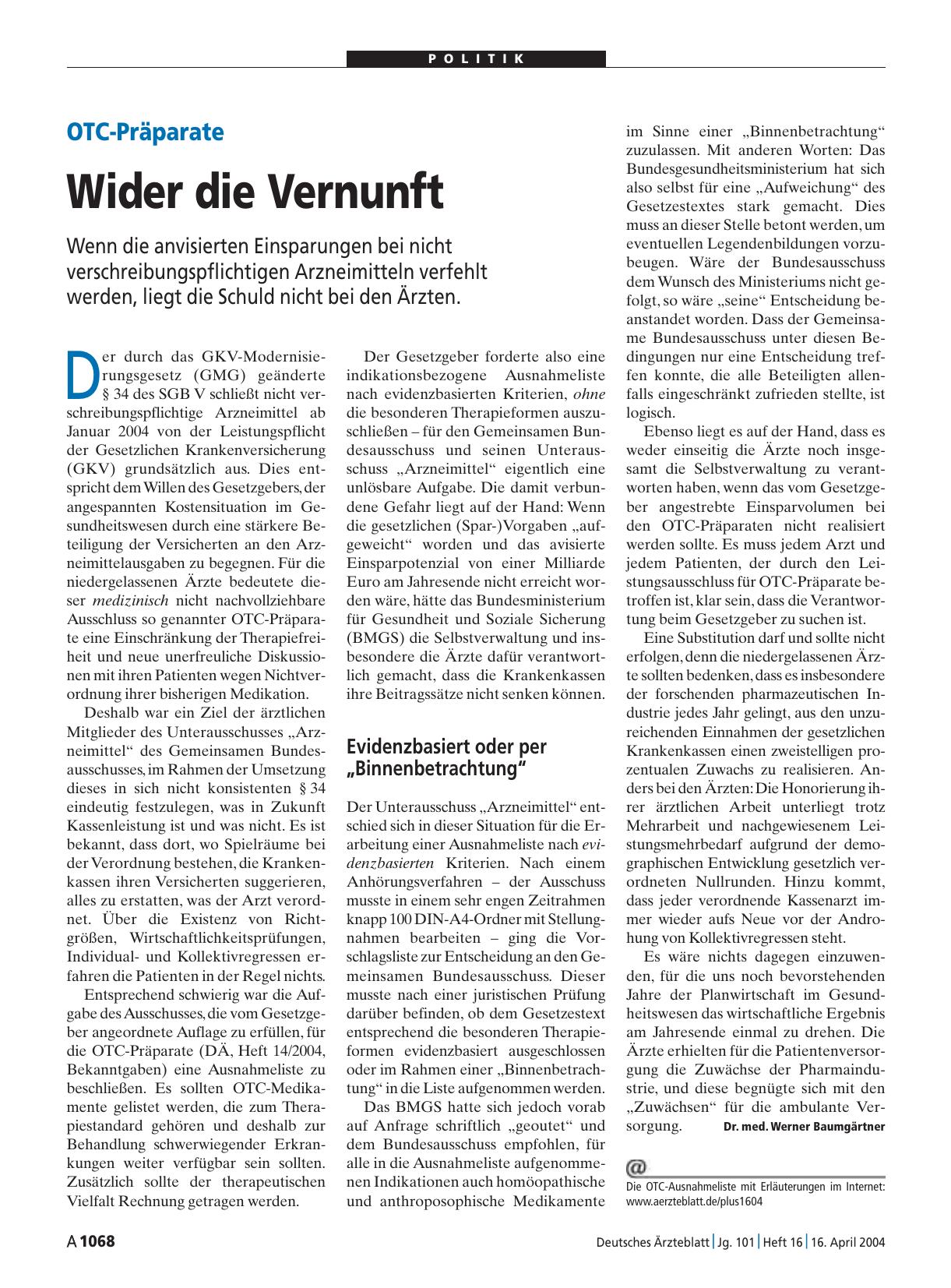 Vorschauseite 1: OTC-Präparate: Wider die Vernunft