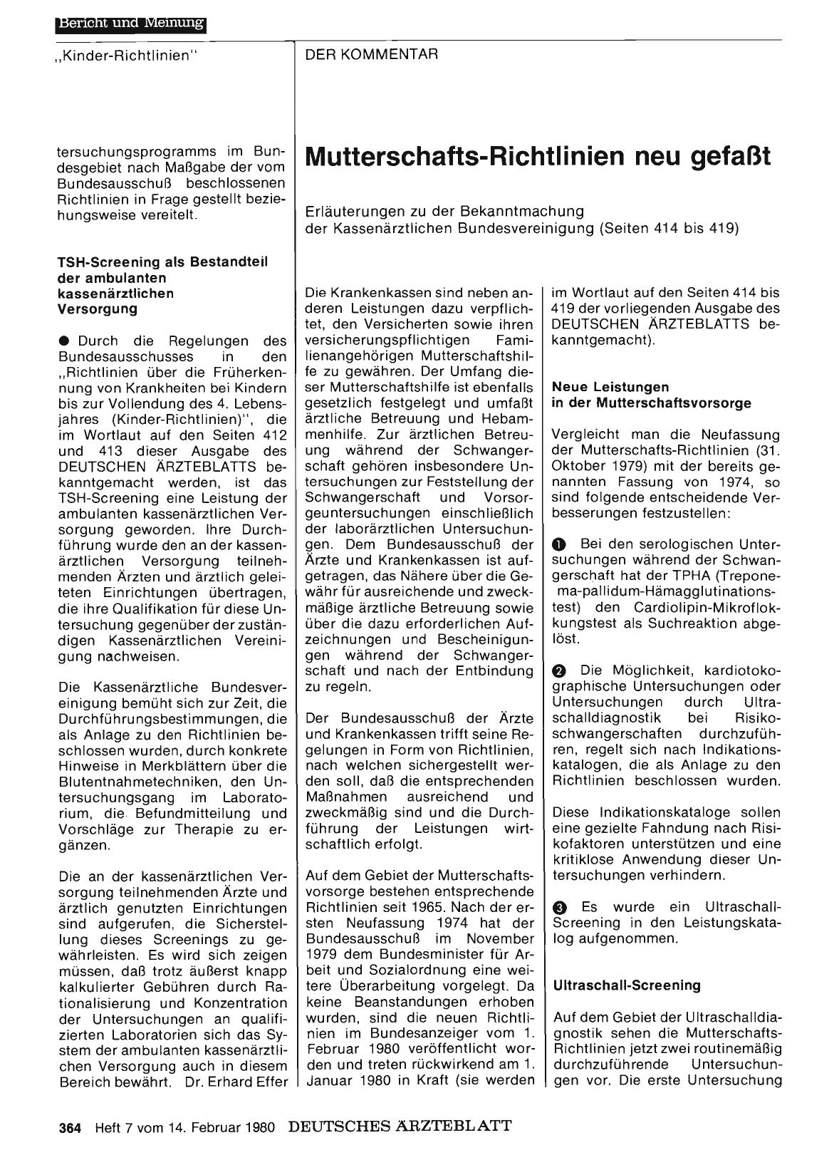 Vorschauseite 1: Mutterschafts-Richtlinien neu gefaßt