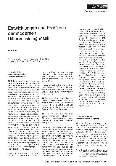 Vorschauseite 1: Entwicklungen und Probleme der modernen Differentialdiagnostik