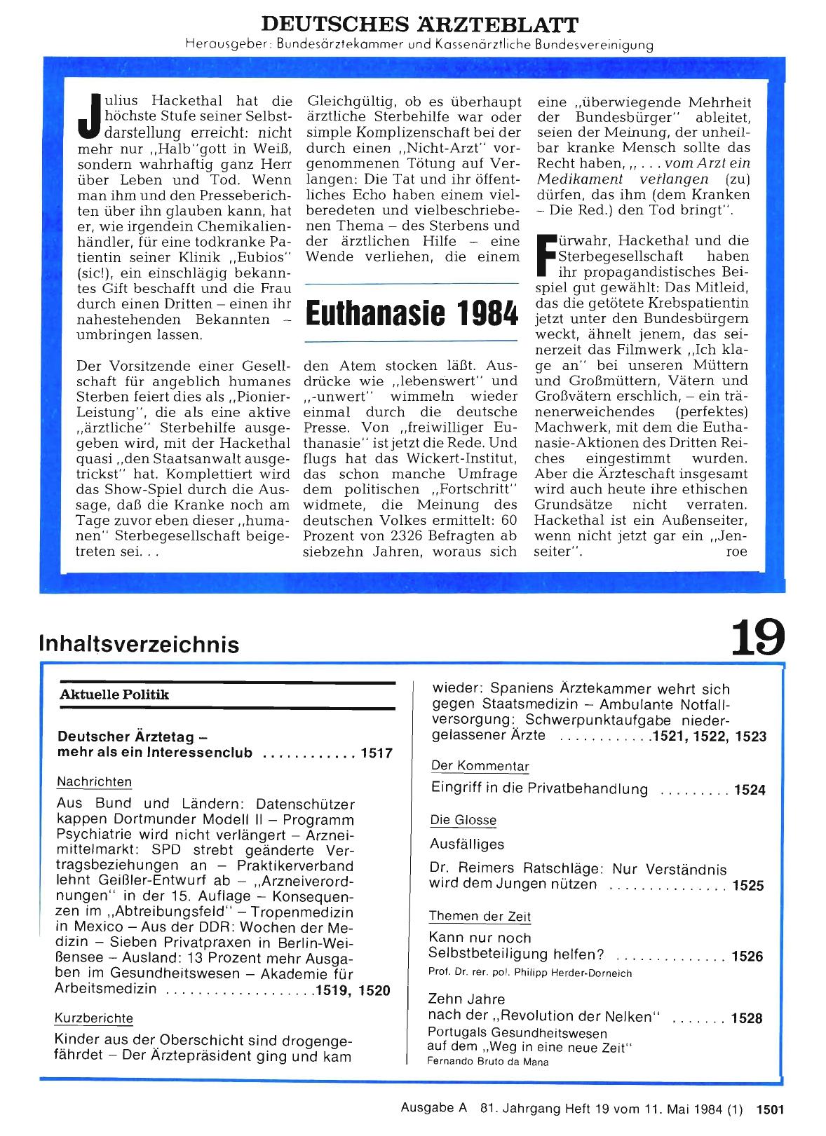 Vorschauseite 1: Euthanasie 1984