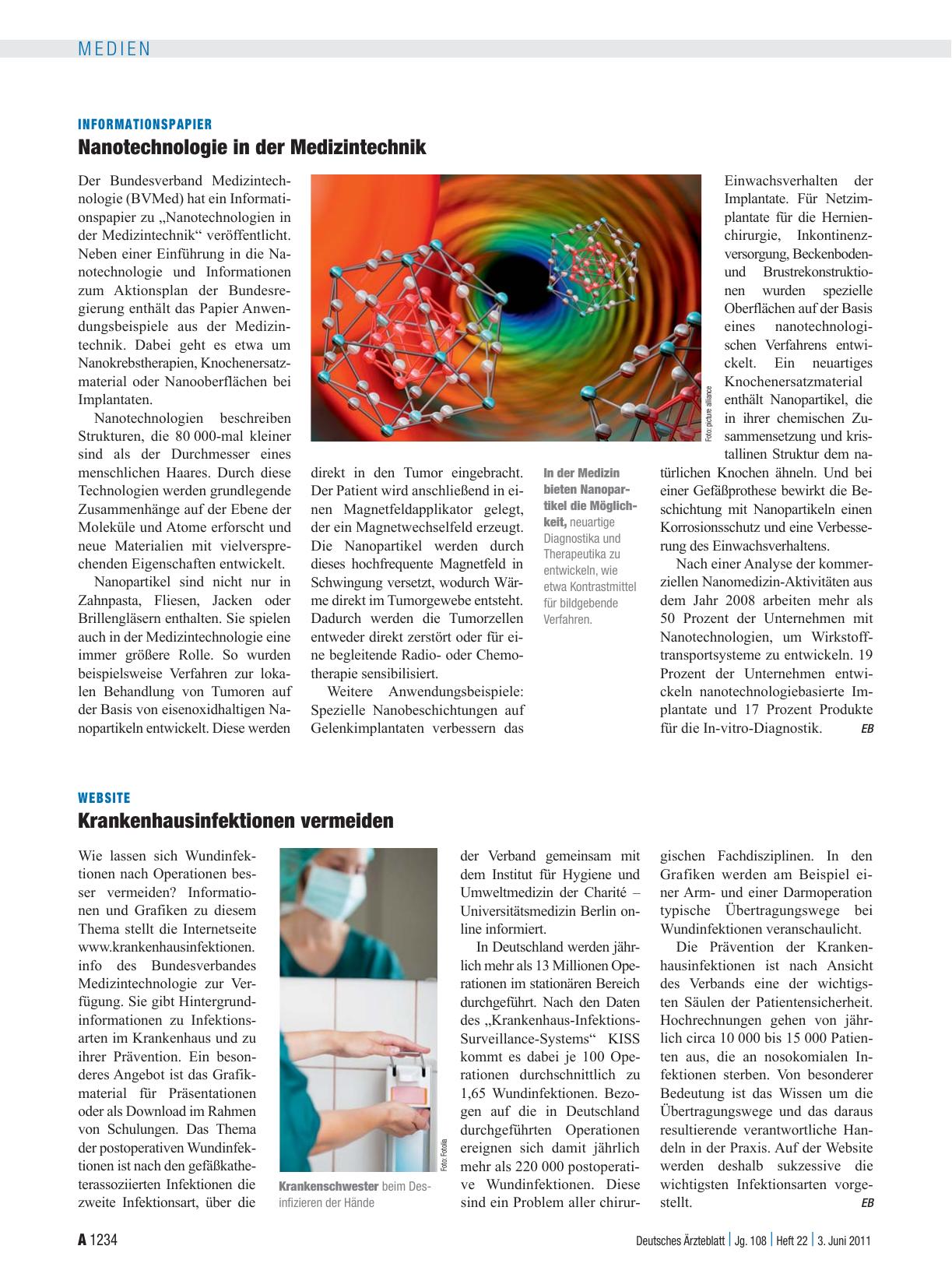 Vorschauseite 1: Website: Krankenhausinfektionen vermeiden