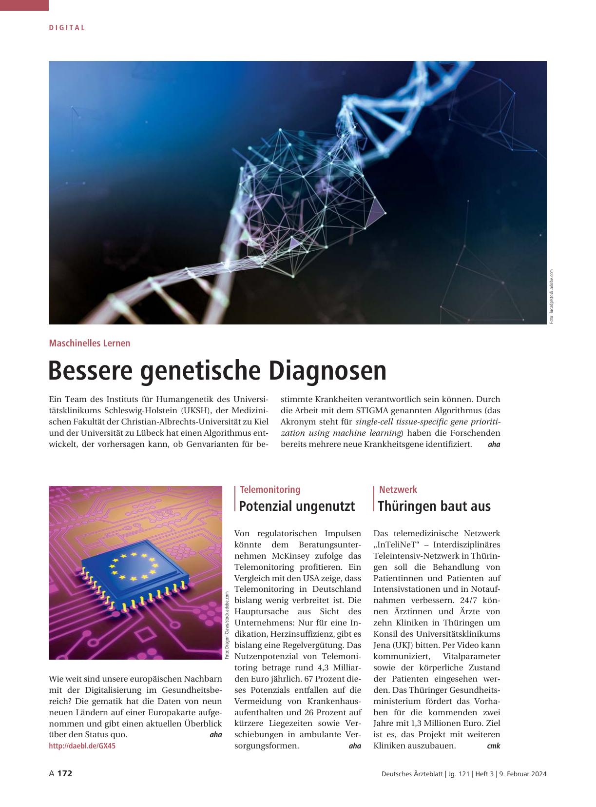 Vorschauseite 1: Telemonitoring: Potenzial ungenutzt