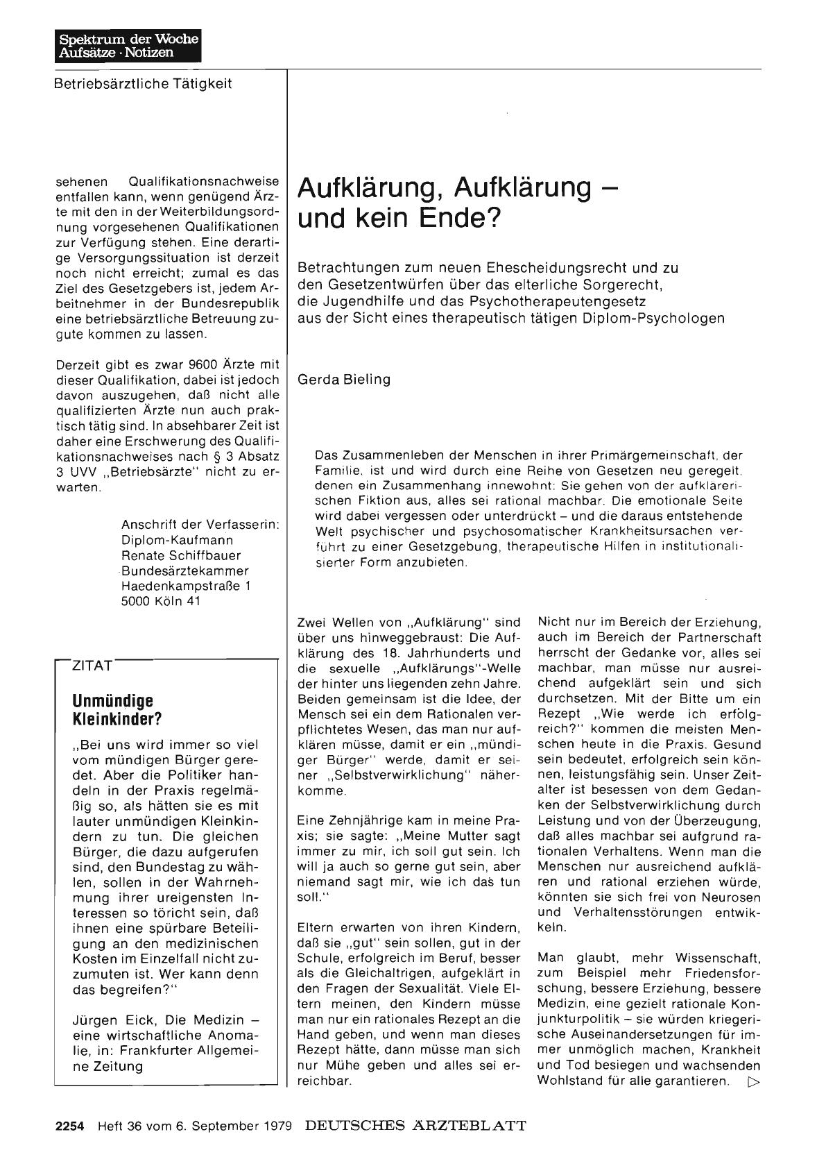 Vorschauseite 1: Aufklärung, Aufklärung — und kein Ende?