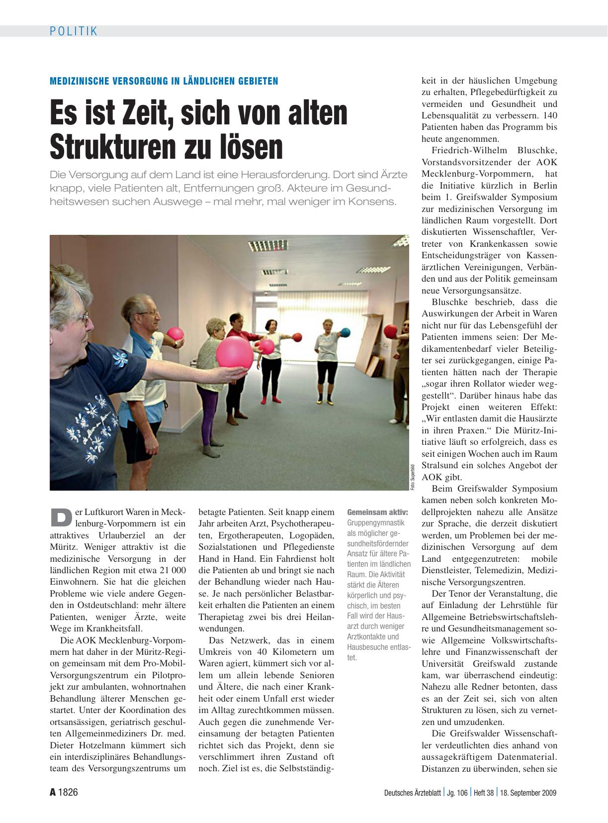 Vorschauseite 1: Medizinische Versorgung in ländlichen Gebieten: Es ist Zeit, sich von alten Strukturen zu lösen