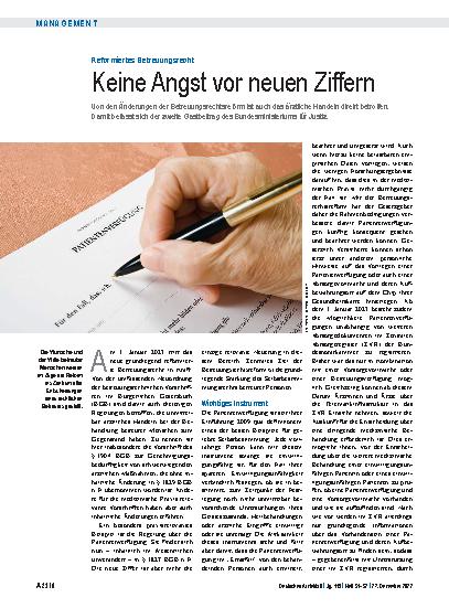 Vorschauseite 1: Reformiertes Betreuungsrecht: Keine Angst vor neuen Ziffern