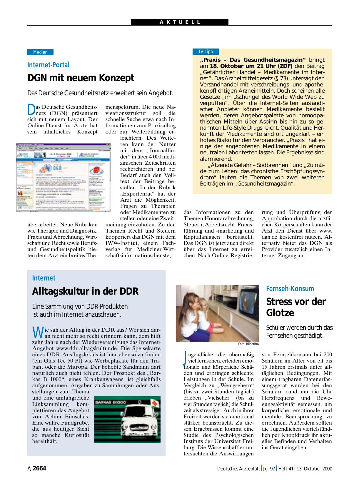 Vorschauseite 1: Internet: Alltagskultur in der DDR