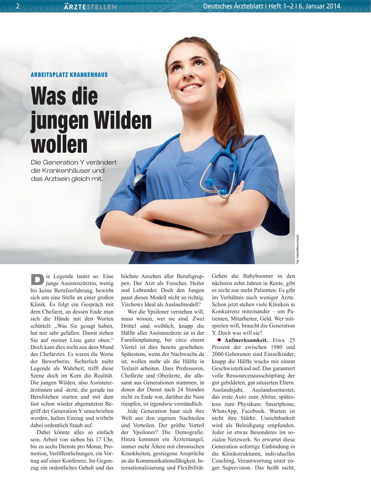 Vorschauseite 1: Arbeitsplatz Krankenhaus: Was die jungen Wilden wollen