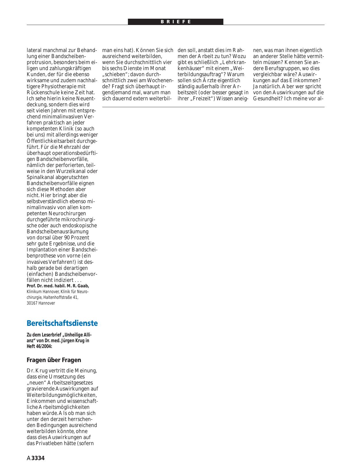 Vorschauseite 1: Bereitschaftsdienste: Fragen über Fragen