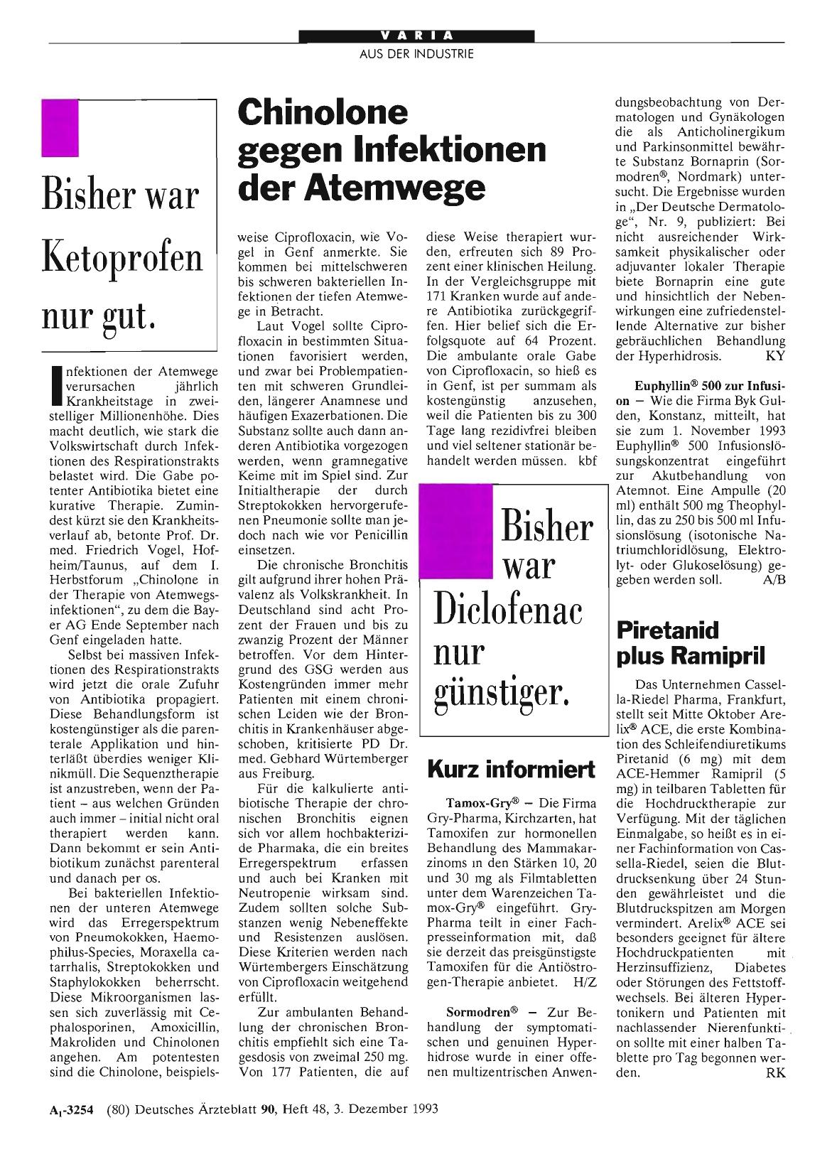 Vorschauseite 1: Chinolone gegen Infektionen der Atemwege